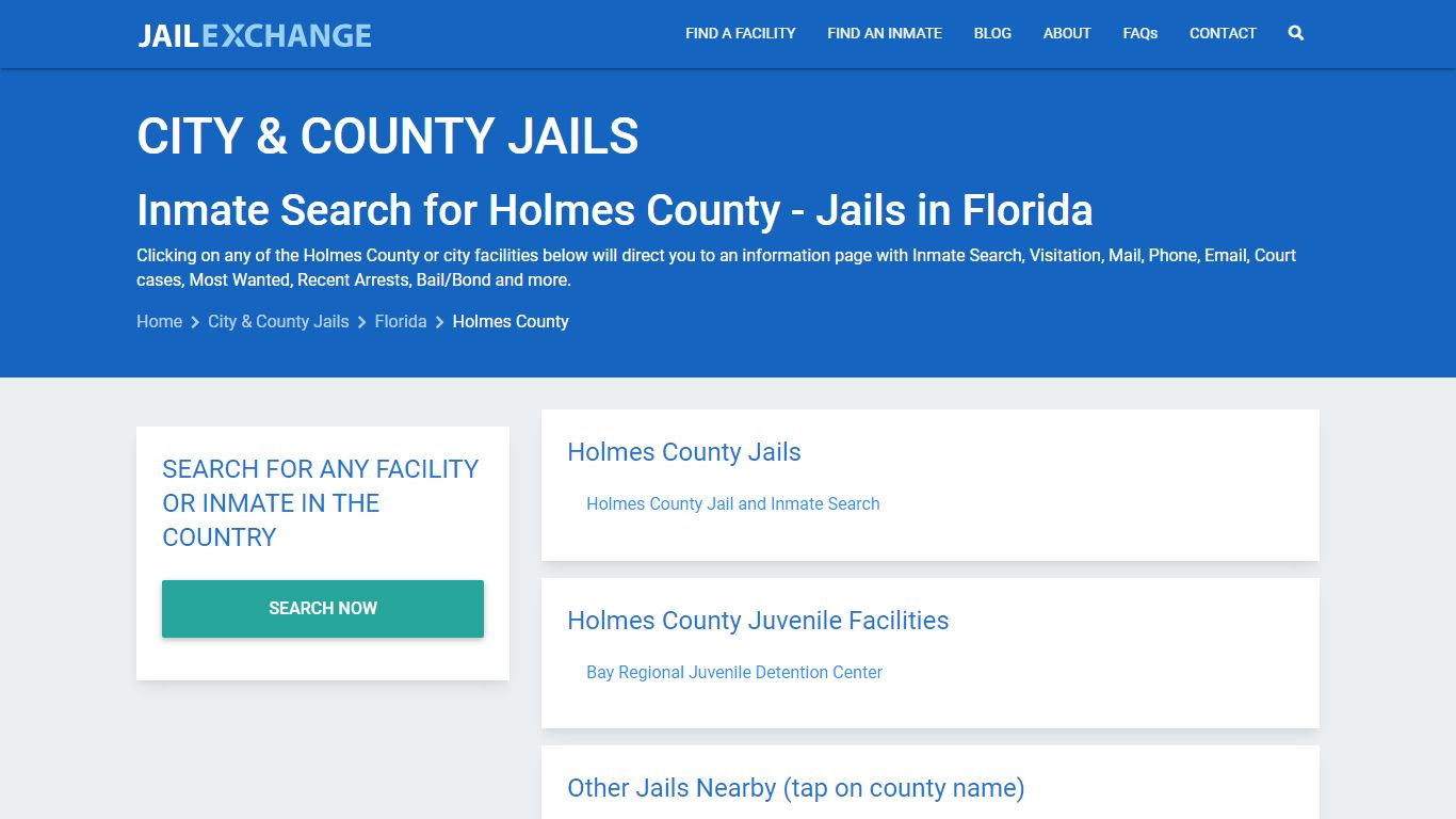 Inmate Search for Holmes County | Jails in Florida - Jail Exchange